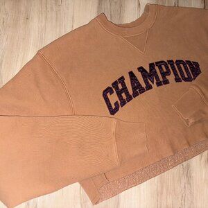 Dyed Tan and Plum Champion Crop SweatShirt